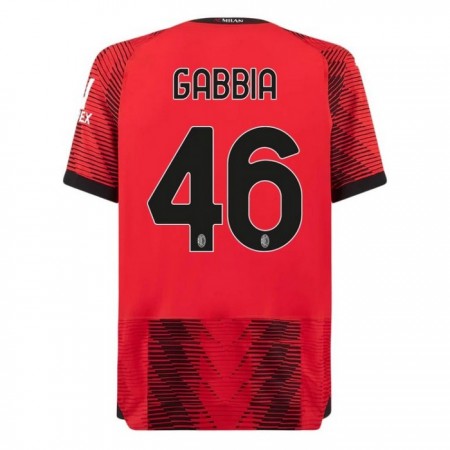 Virallinen pelipaita AC Milan Gabbia 46 Koti 2023-24 Lyhythihainen - Miesten